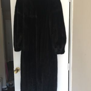 Black Mink Coat Luxurious Full Length high collar